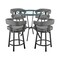 Armen Living Naomi and Lorin 5-Piece Counter Height Dining Set in Black Metal and Gray Faux Leather SETNMLRGRBL5 - alternate 1
